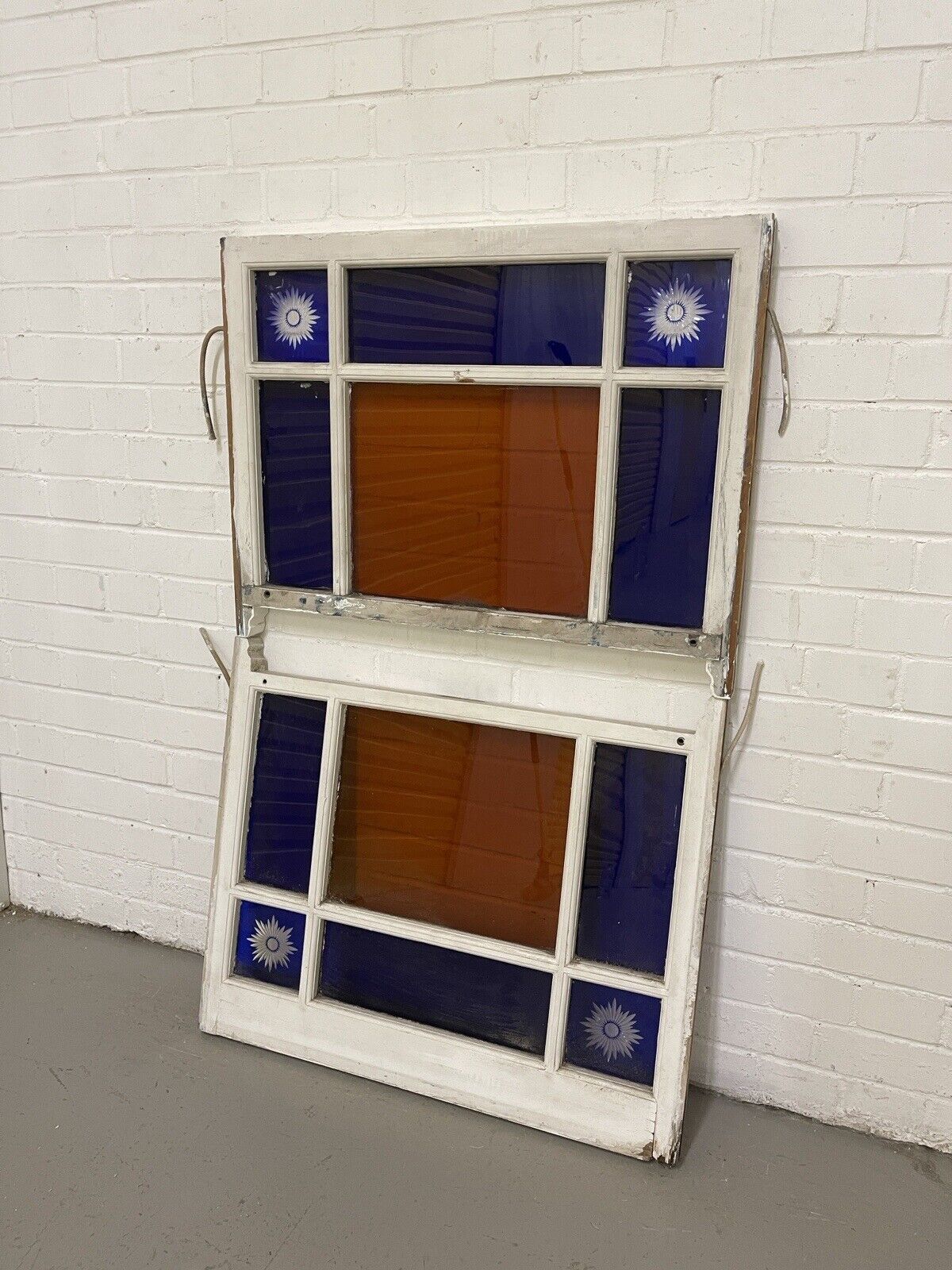 Pair Of Reclaimed Edwardian Glory Stars Wooden Panel Sash Window 590x764 634x764