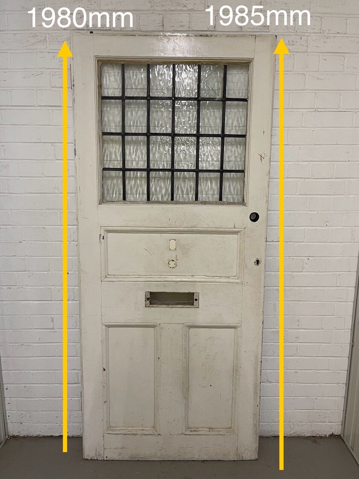 Reclaimed Leaded Light Victorian Edwardian Wooden Front Door 1980 1985 x 874mm
