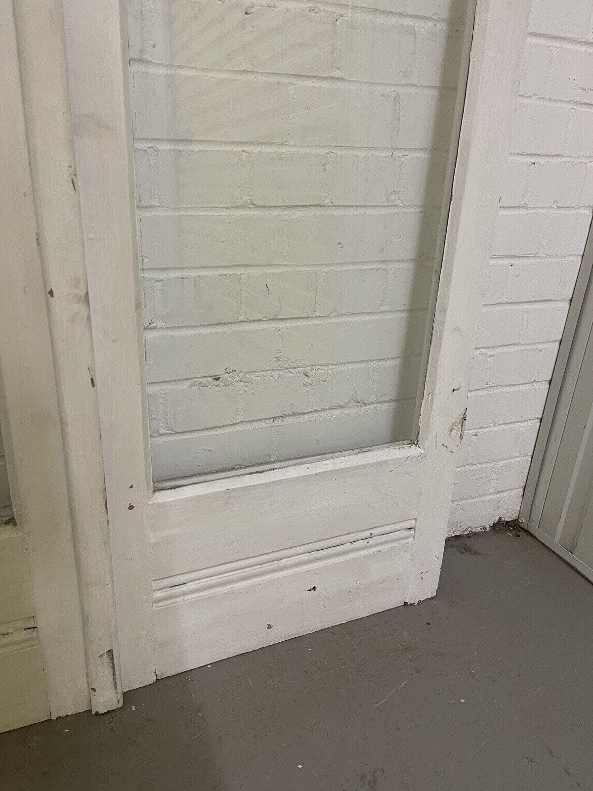 Reclaimed Old French Single Panel Glass Wooden Double Doors 1965 x 1170mm