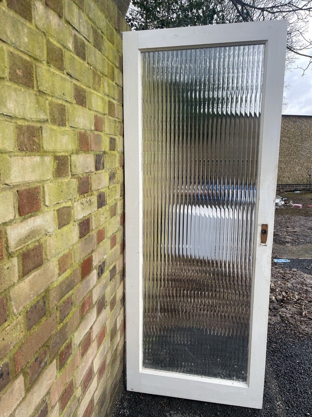 Reclaimed Reeded Glass Internal Or External Door 1920 x 755mm