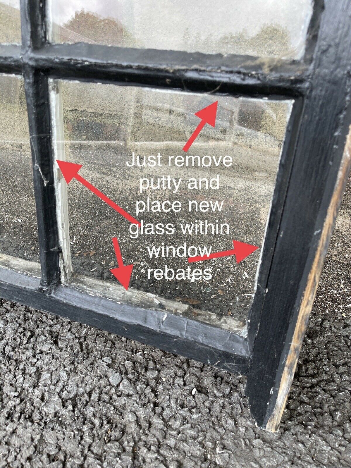 Reclaimed Old Georgian 9 Panel Wooden Window 760 x 825mm
