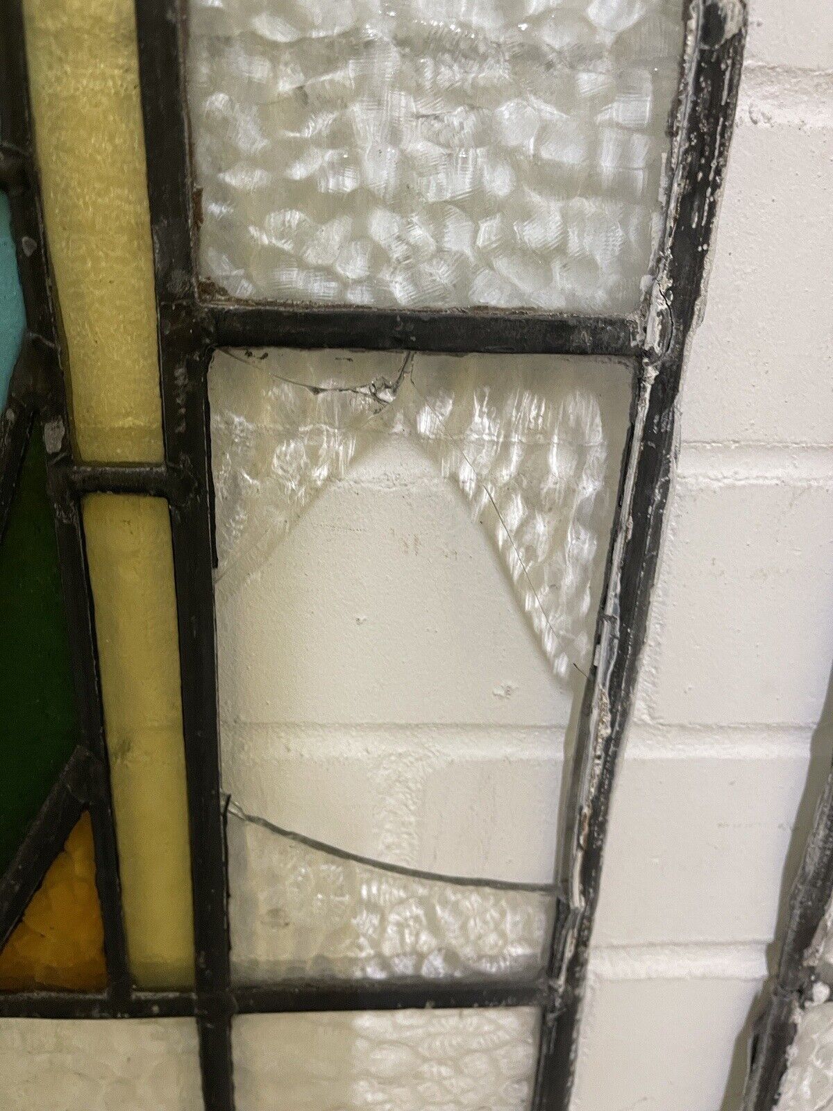 Reclaimed Art Nouveau Leaded Light Stained Glass Surround Panels