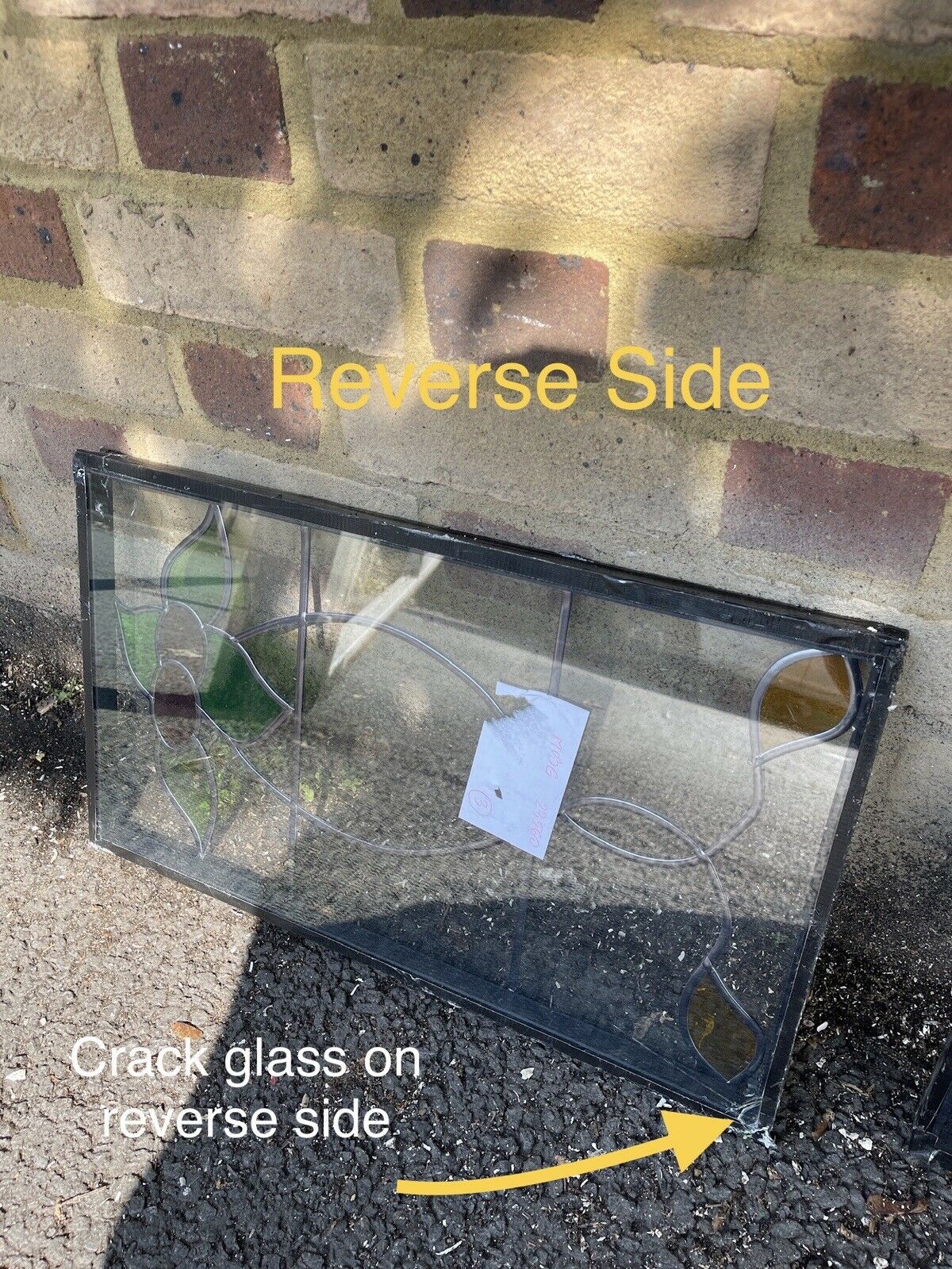 Job Lot Of Three Leaded Light Double Glazed Floral Stained Glass Panels