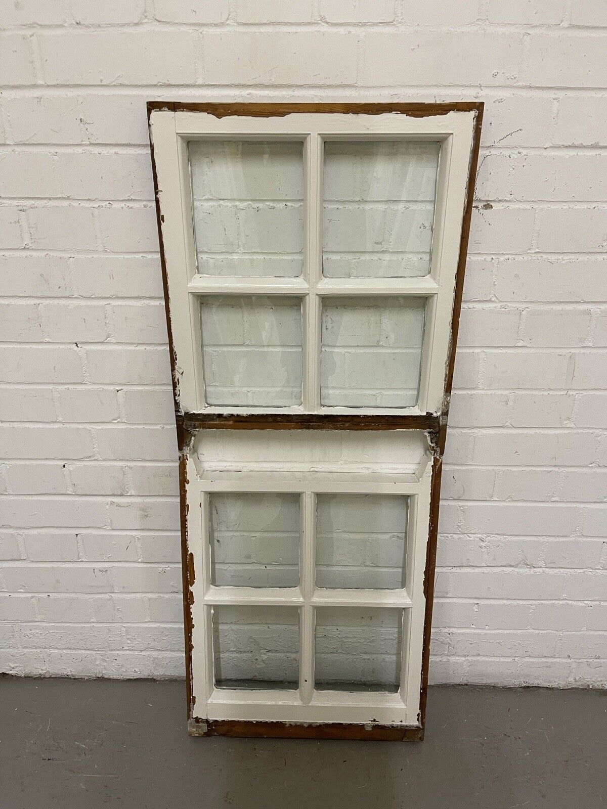 Pair Of Reclaimed Georgian 4 Panel Wooden Panel Sash Window 547 x 463mm