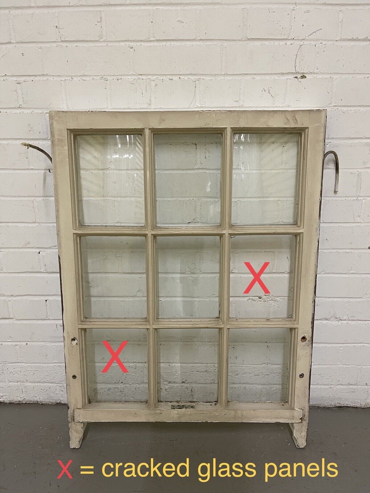 Reclaimed Old Georgian 9 Panel Wooden Window 680 x 925mm