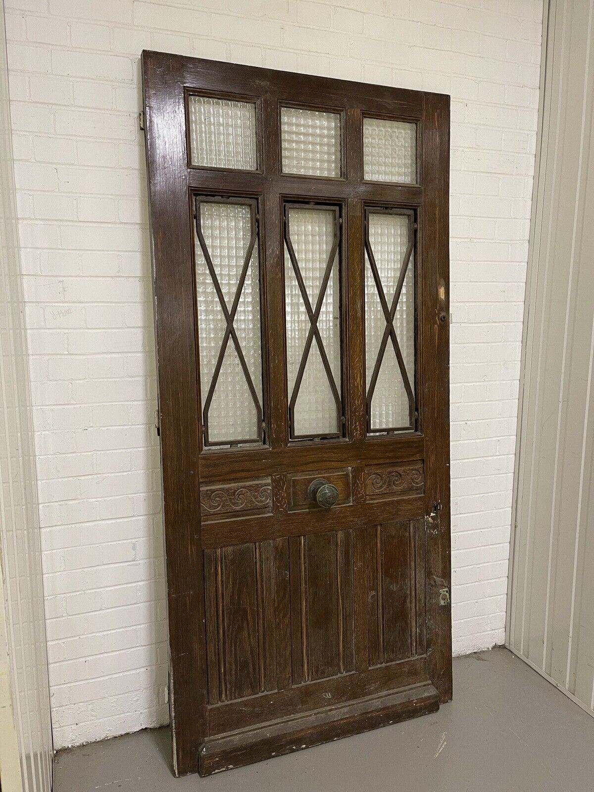 Reclaimed Arts and Crafts Victorian  Wooden Front Door 2165 x 1023mm