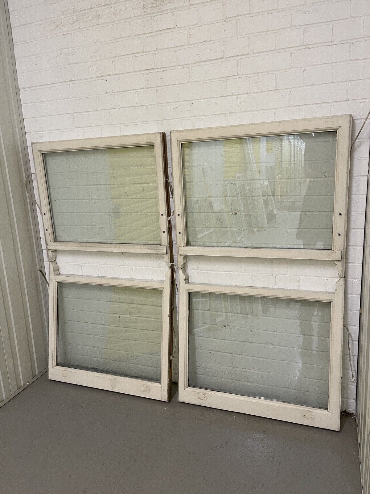 Two Pairs Of Double Glazed Wooden Sash Windows 803x687 798x715 803x688 803x715mm