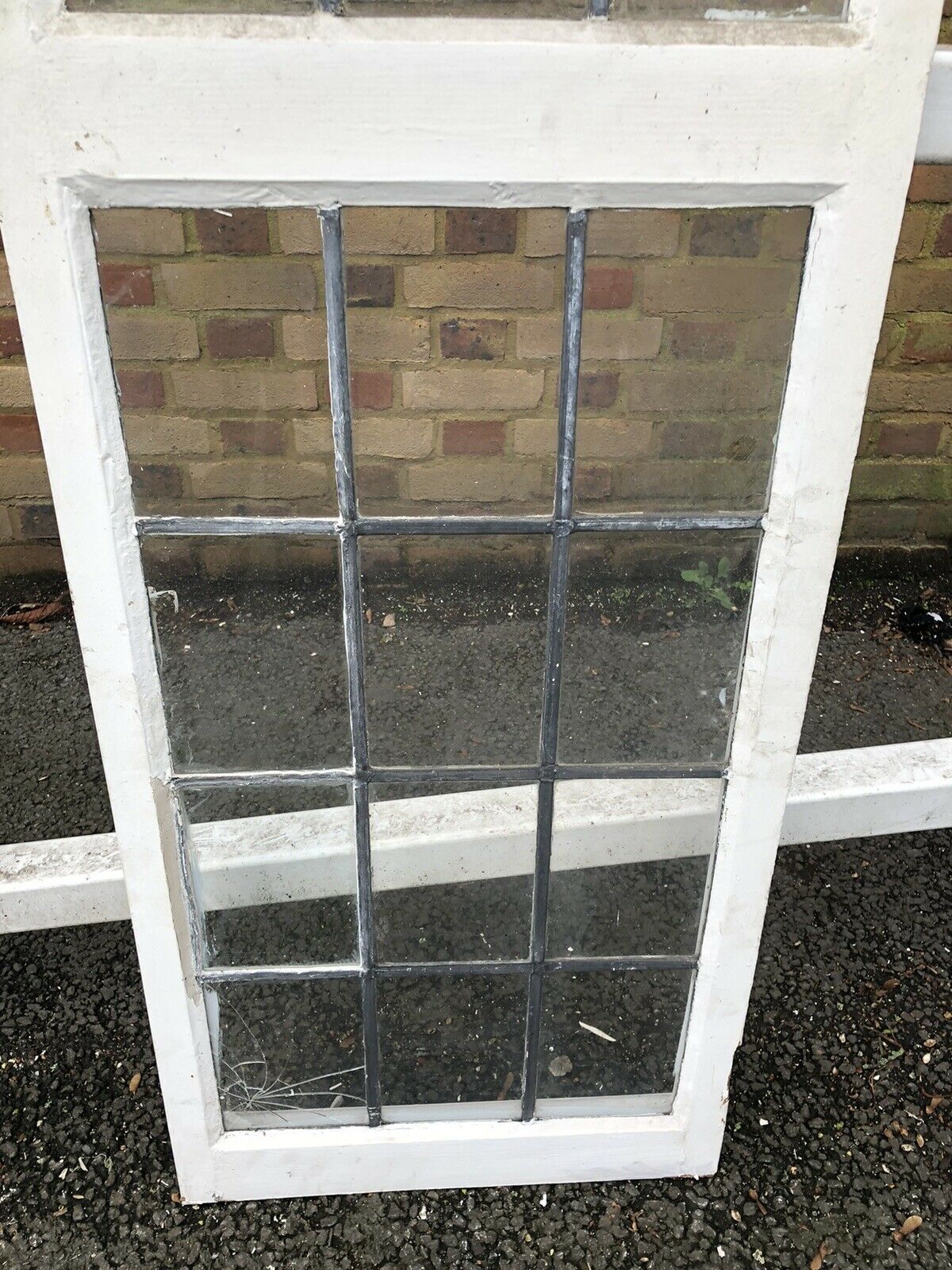 Reclaimed Leaded Light Panel Wooden Window