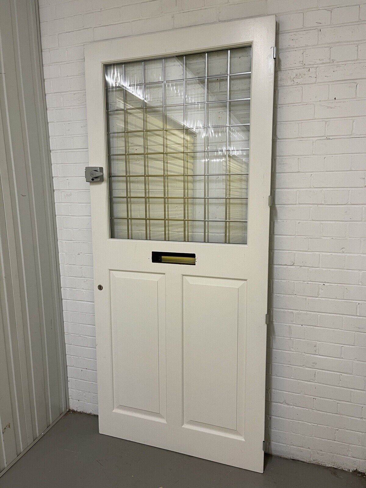 Reclaimed Style Wooden Bespoke Hardwood Leaded Light Front Door 2210 x 980mm