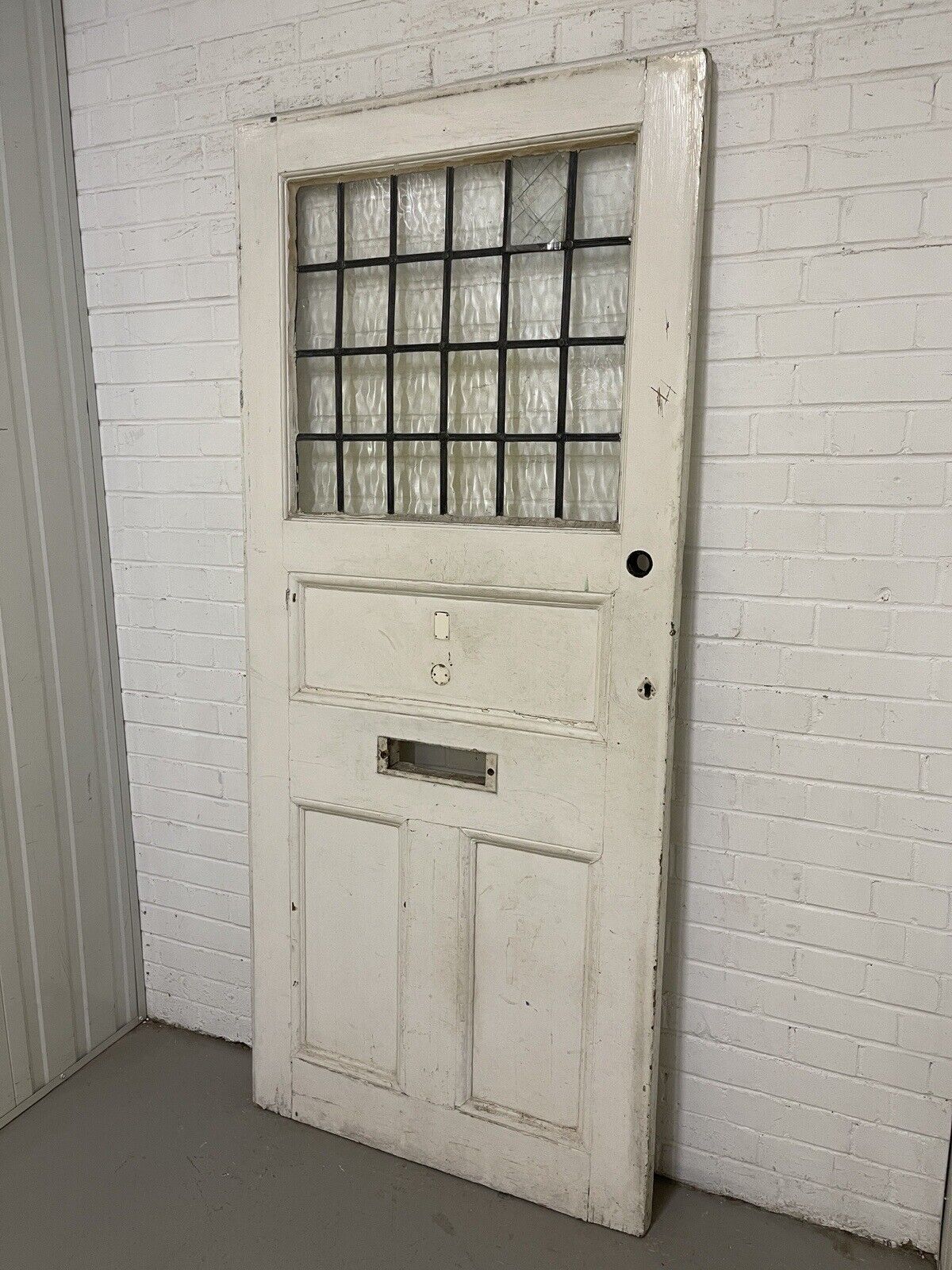 Reclaimed Leaded Light Victorian Edwardian Wooden Front Door 1980 1985 x 874mm