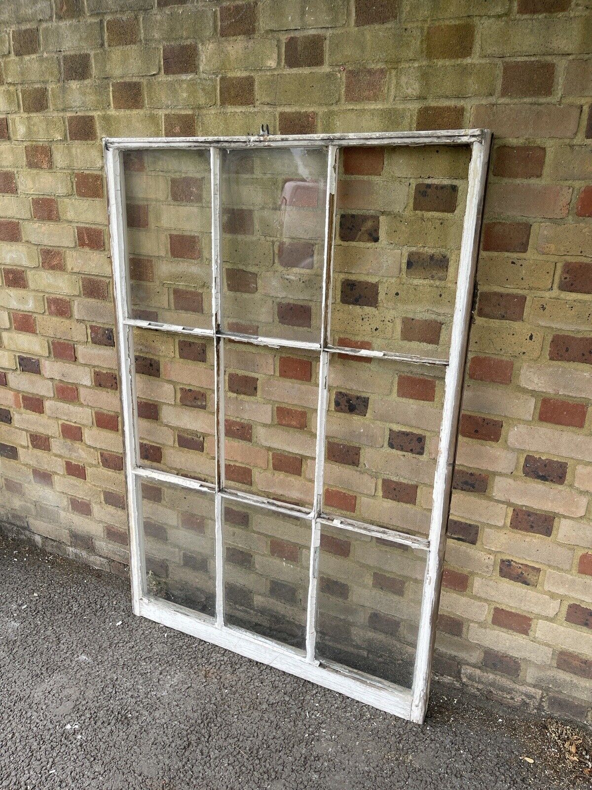 Large Reclaimed Old Georgian 9 Panel Wooden Window 1540 1525 x 1040mm