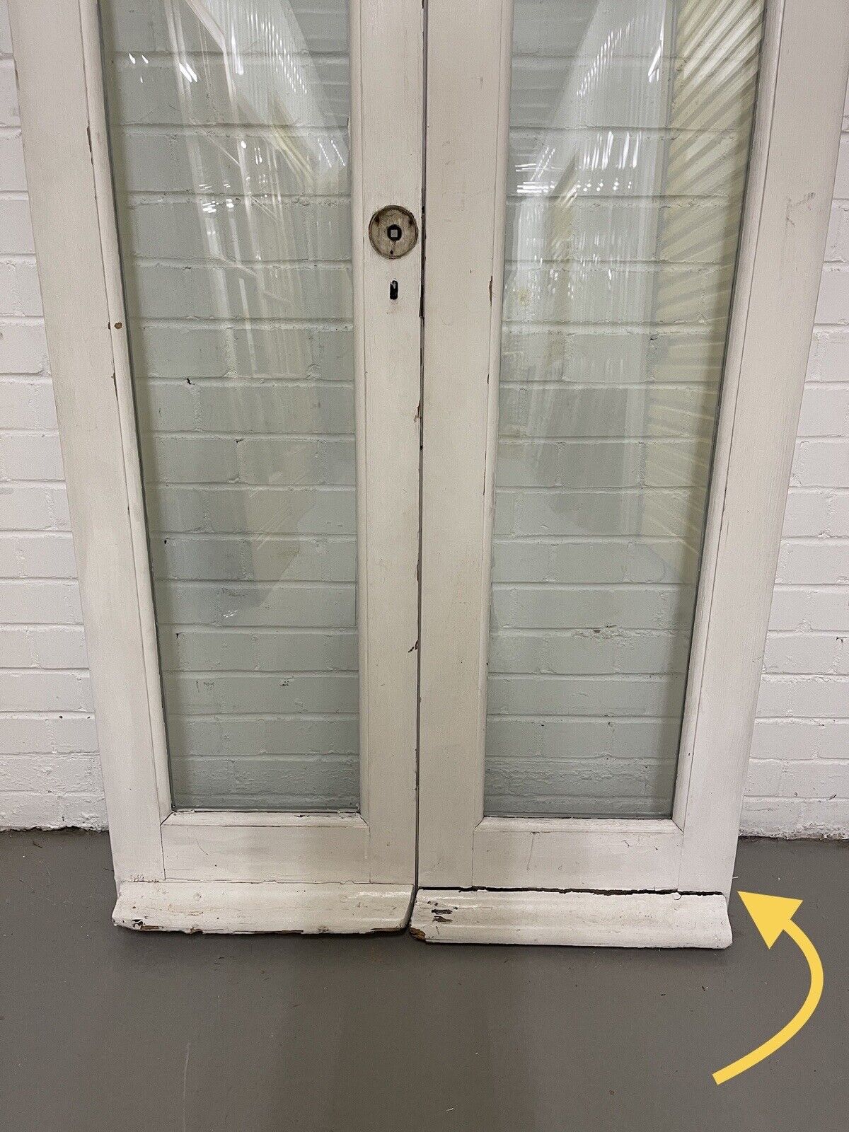Reclaimed Old French Double Glazed Wooden Double Doors 1960 x 920mm