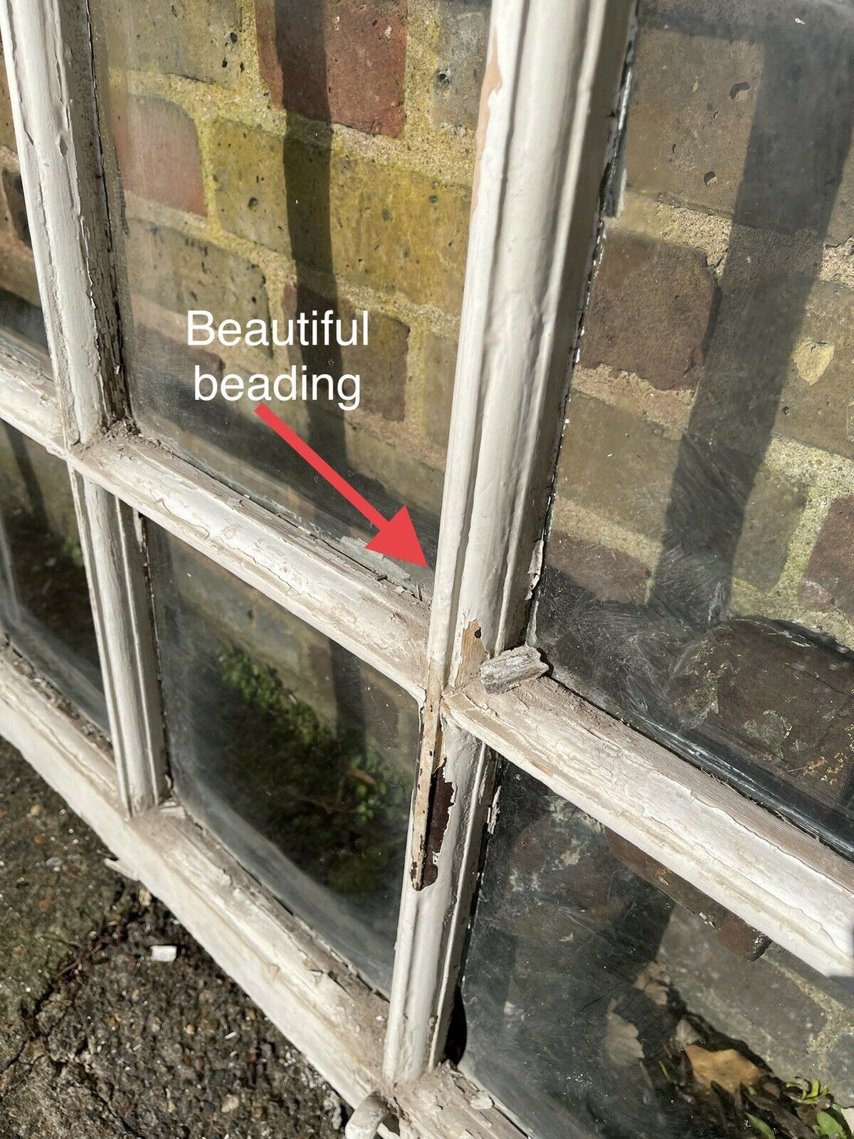 Large Reclaimed Old Georgian 10 Panel Wooden Sash Window