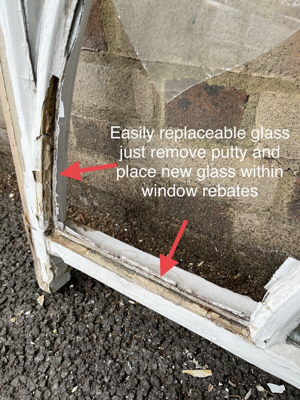 Reclaimed Old Edwardian Georgian Arch Wooden Sash Window 1280 x 705mm