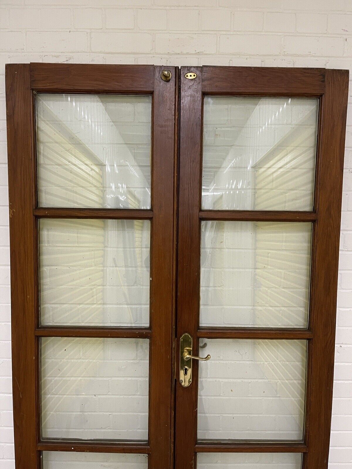 Reclaimed Old French Double Glazed Glass Wooden Double Doors 2025 x 1185mm