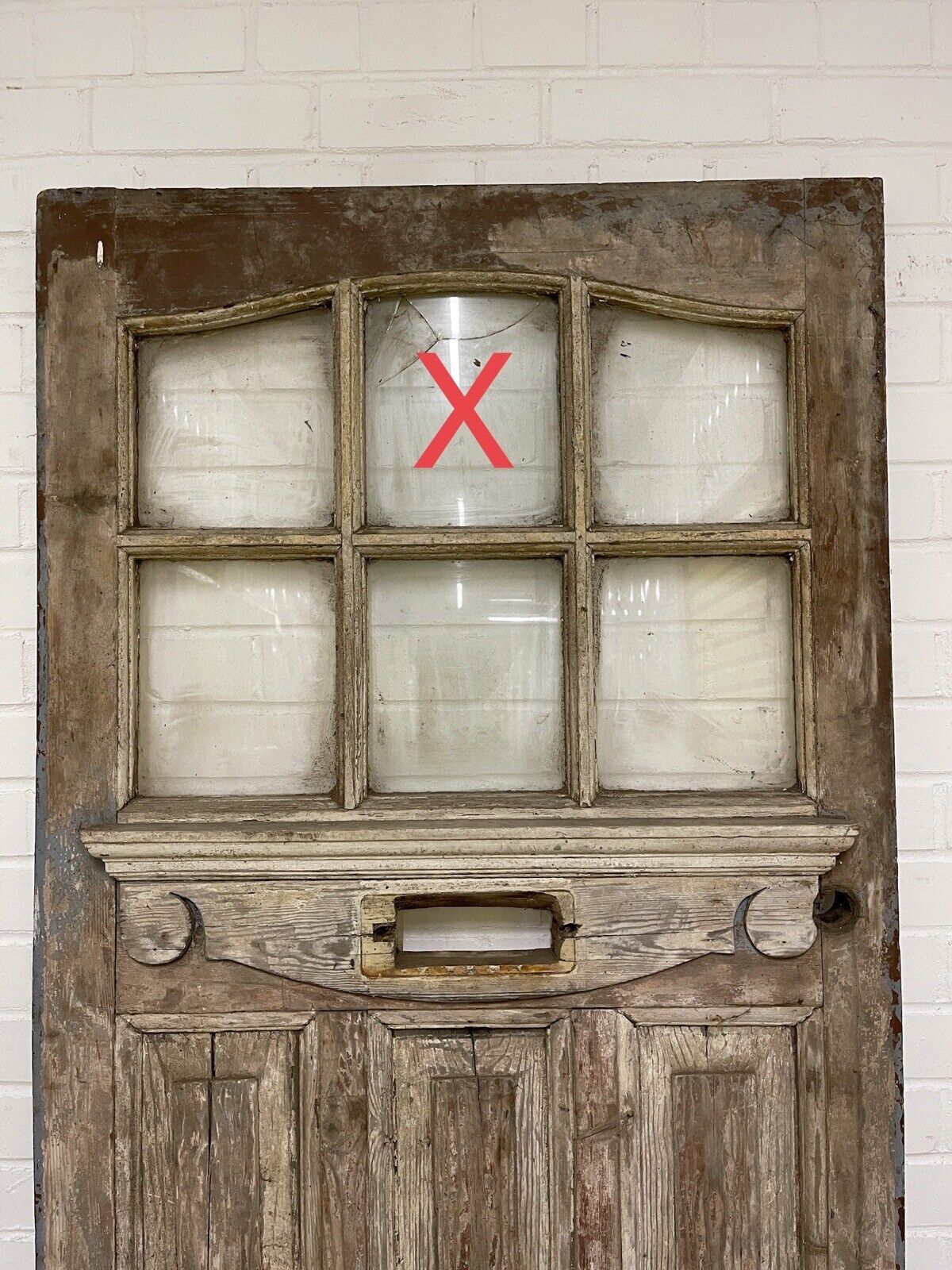 Reclaimed Old Edwardian Victorian Wooden Panel Front Door 2030mm x 800mm