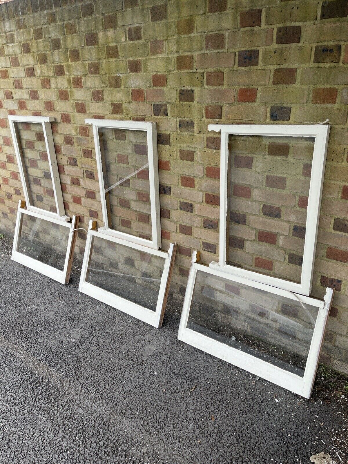 Reclaimed Old Victorian Panel Wooden Sash Windows Three pairs Job Lot