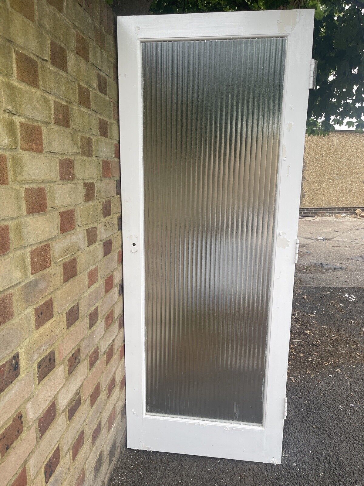 Reclaimed Reeded Glass Internal Or External Door 1954 x 760mm