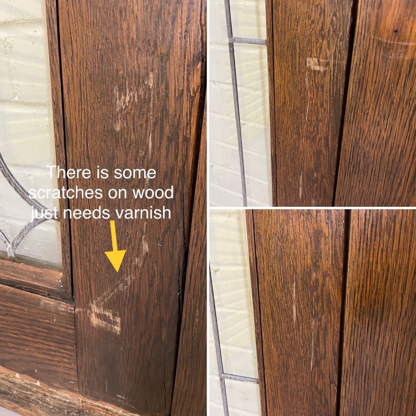 Reclaimed Old Oak French Double Glazed Glass Wooden Double Doors 1995 x 1380mm