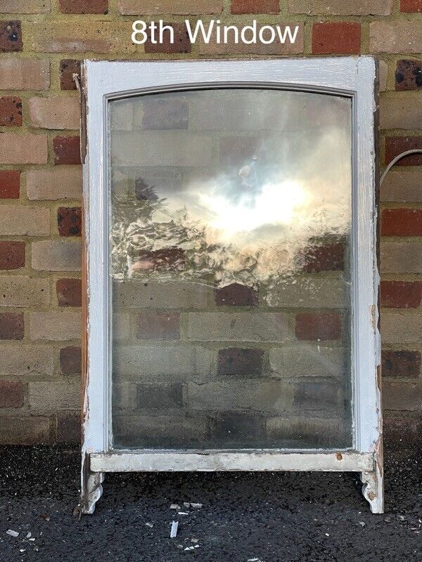 Job Lot Of Reclaimed Old Wooden Panel Sash Windows Cylinder Wavy Glass X 10