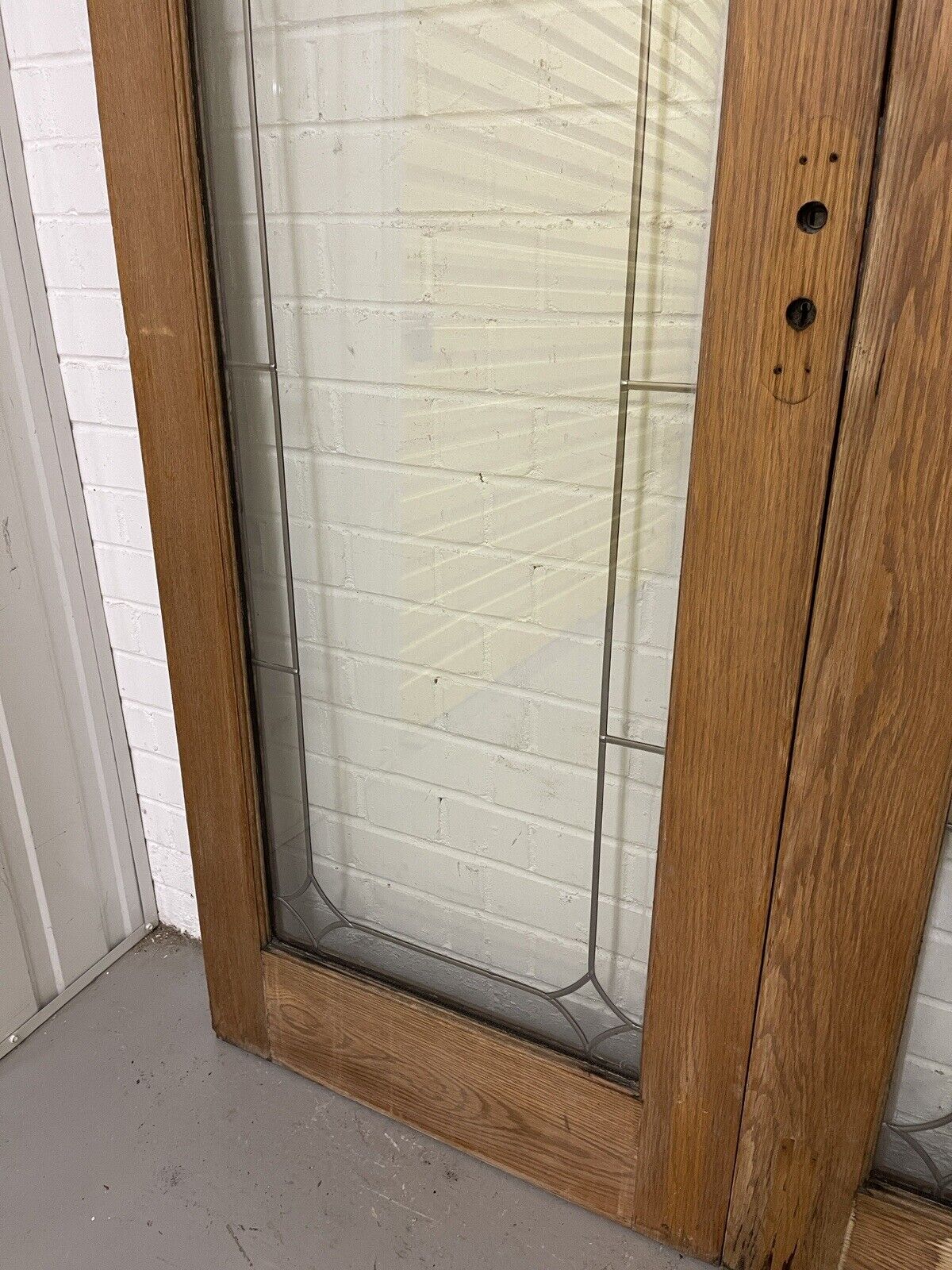 Reclaimed Old Oak French Double Glazed Glass Wooden Double Doors 1995 x 1380mm
