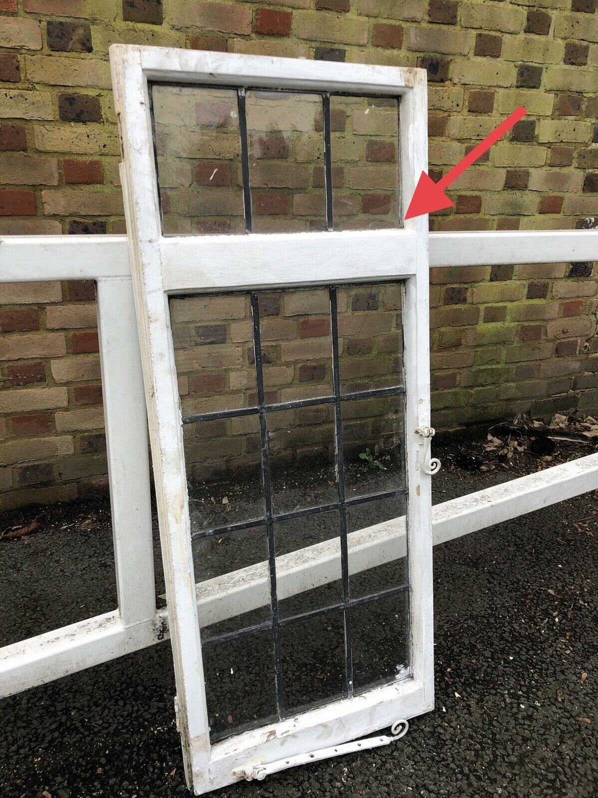 Reclaimed Leaded Light Panel Wooden Window