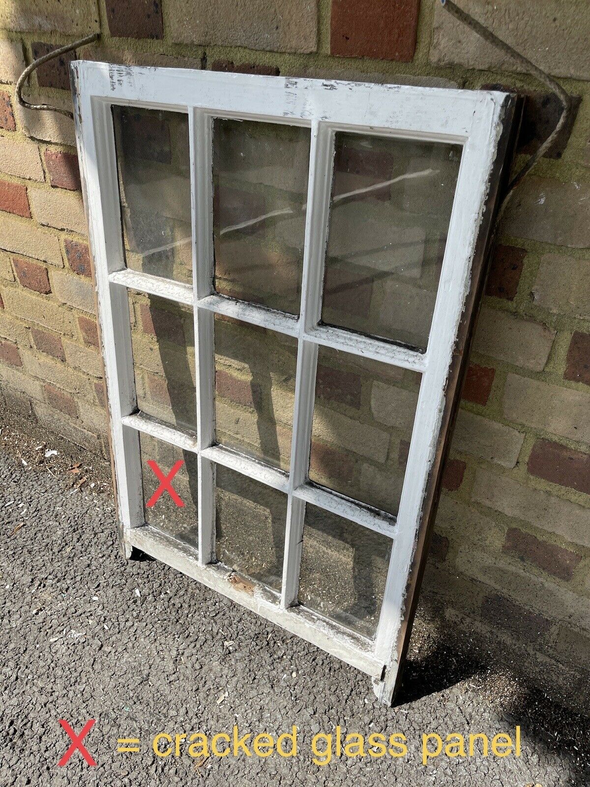 Reclaimed Old Georgian 9 Panel Wooden Window 610 x 900mm