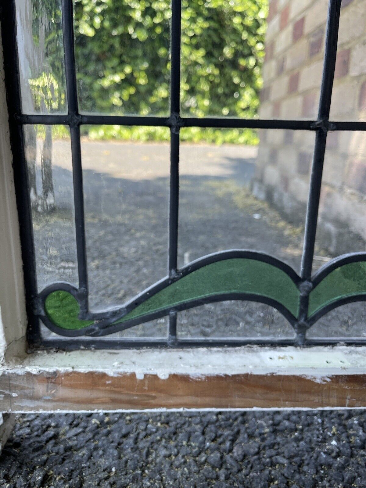 Reclaimed Leaded Light Stained Glass Art Nouveau Window Panel 835 x 530mm