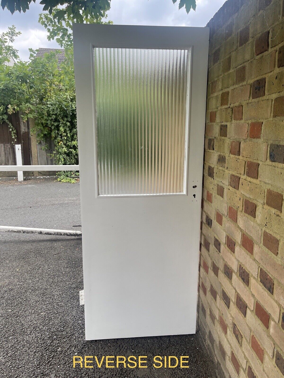 Reclaimed Reeded Glass Internal Or External Door 1965 x 763mm