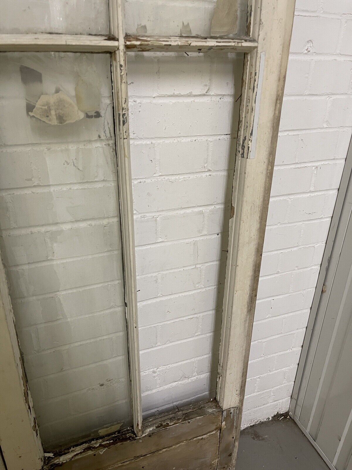 Reclaimed Georgian French Single Panel Glass Wooden Double Doors 2130 x 1210mm