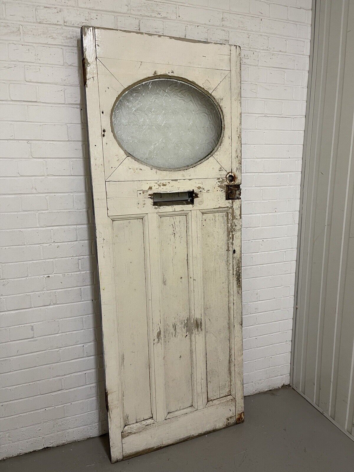 Reclaimed Old 1930s Edwardian Wooden Panel Front Door 1990 Or 1985mm x 755mm