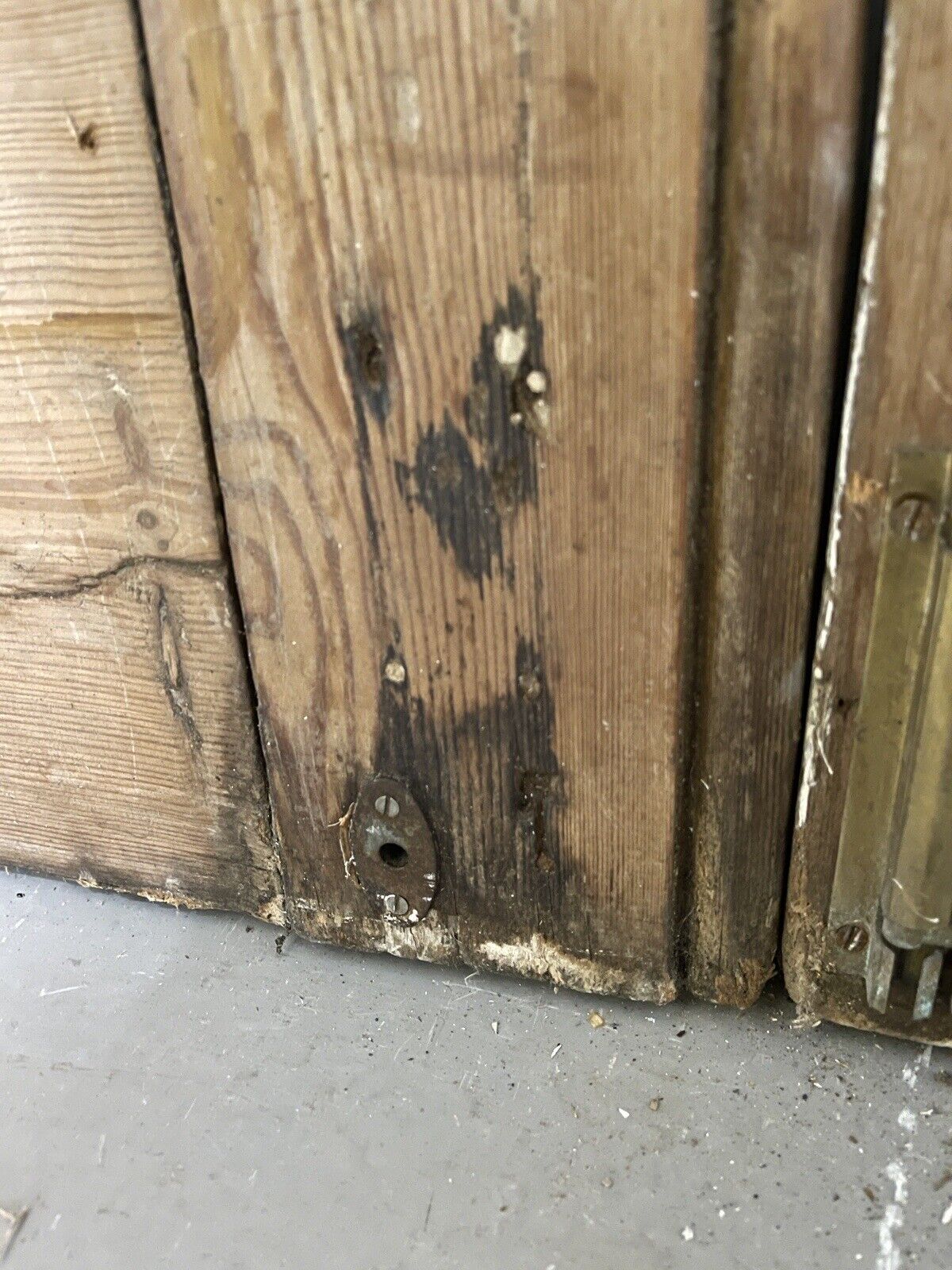 Reclaimed Old French Single Panel Glass Wooden Double Doors 2045mm x 1110mm
