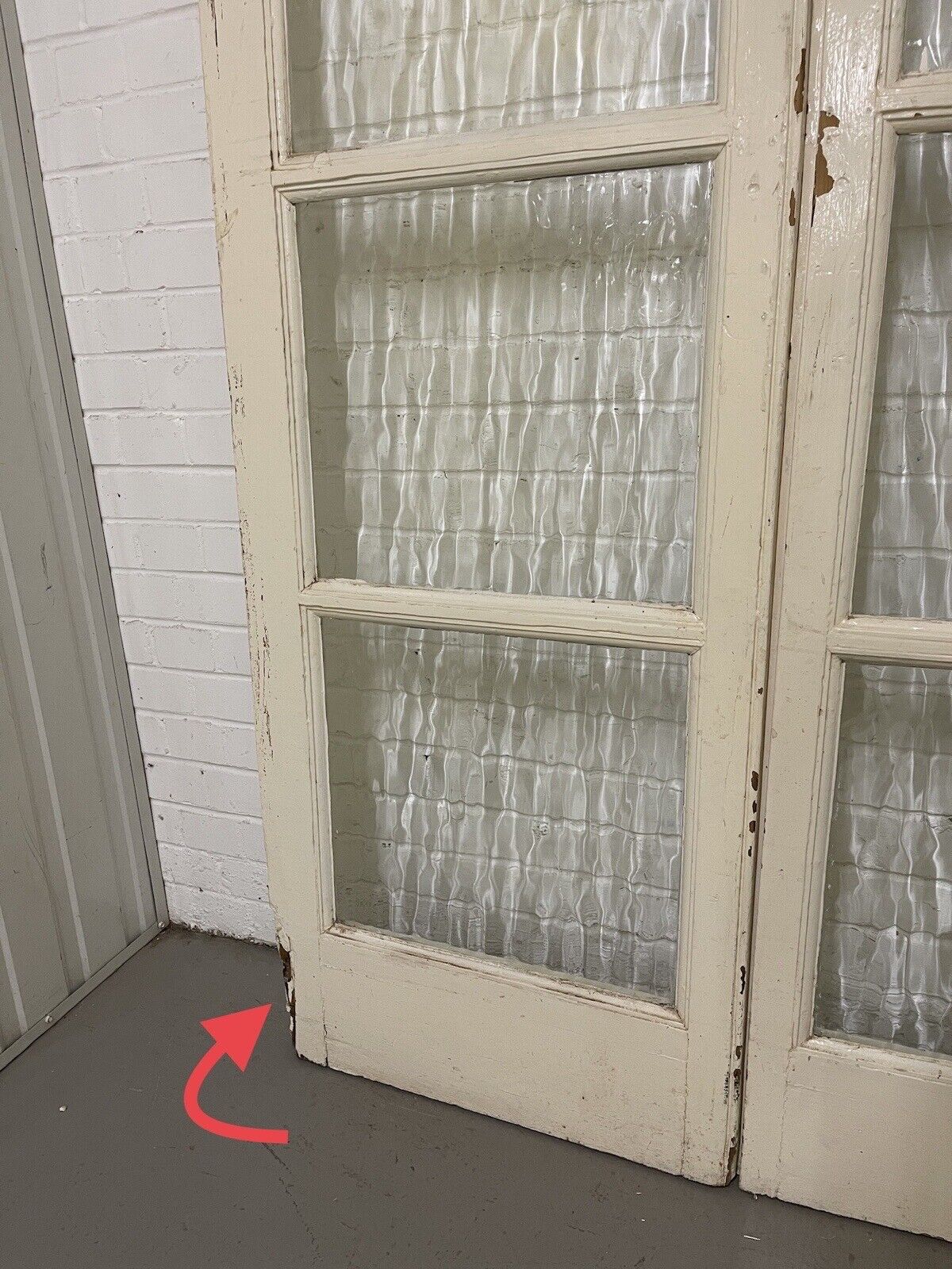 Reclaimed Georgian French Single Panel Glass Wooden Double Doors 2068 x 1210mm