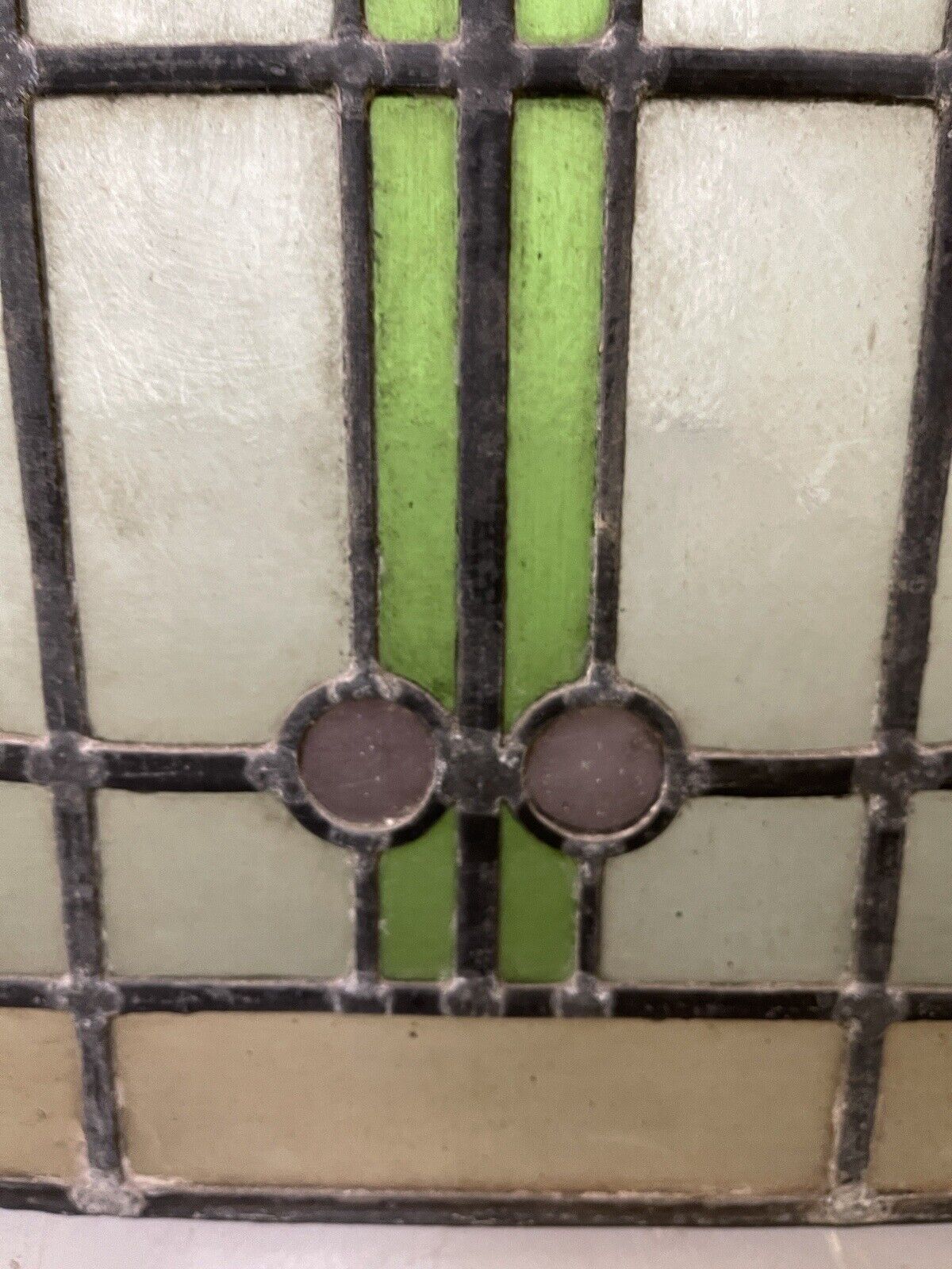 Reclaimed Leaded Light Stained Glass Art Nouveau Window Panel 680 x 660mm
