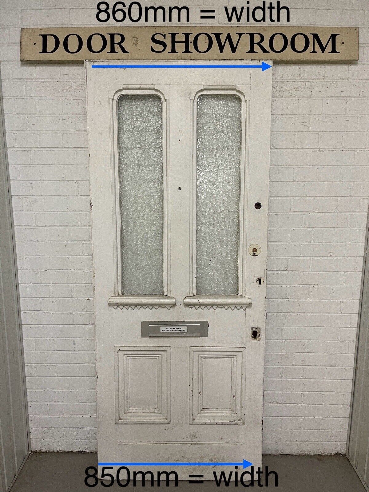 Reclaimed Old Arts and Crafts Victorian Wooden Front Door 2075 x 860 or 850mm