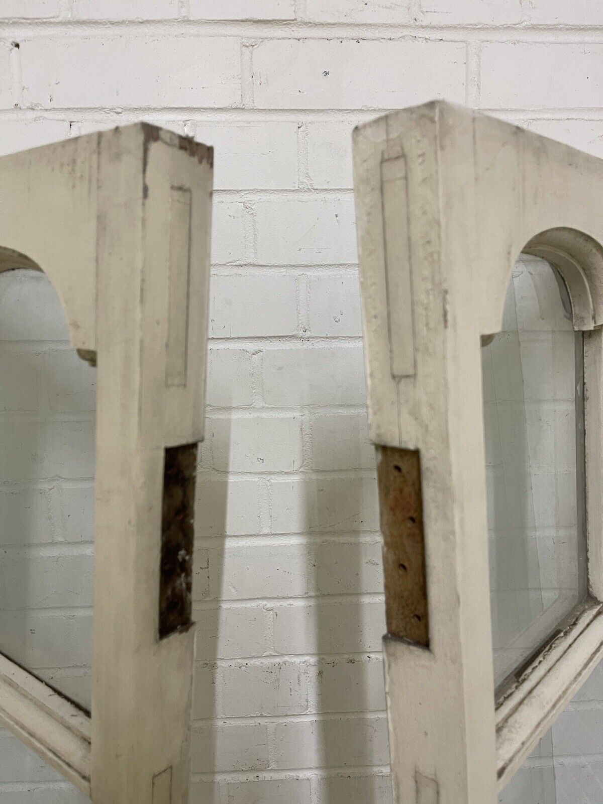 Pair Of Reclaimed Edwardian French Wooden Panel Windows 1512 x 532 1512 x 532mm
