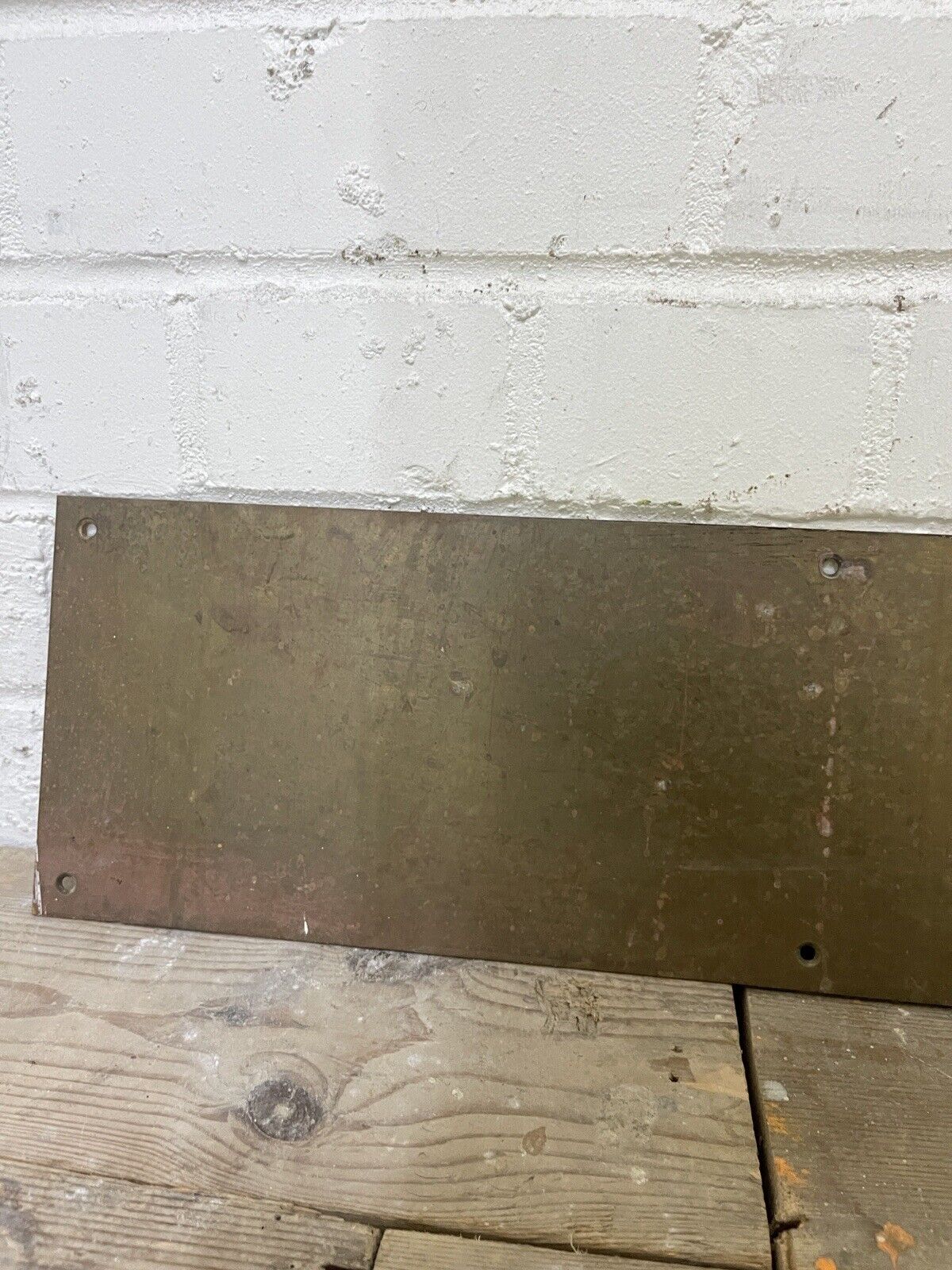 Reclaimed Vintage Old Brass Door Kickplate Kick Plate Guard Hardware