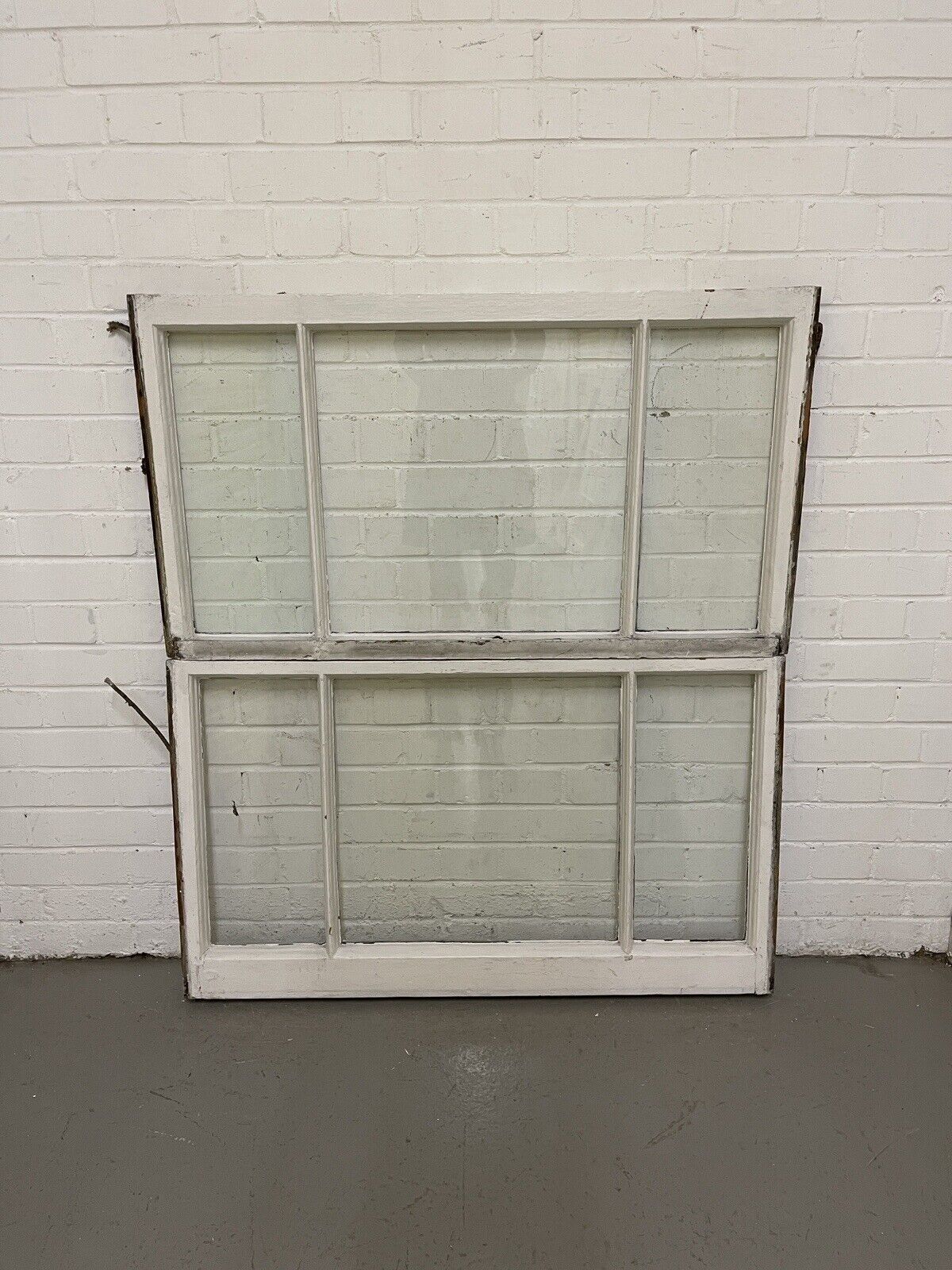 Pair Reclaimed Old Edwardian Three Wooden Panel Sash Windows 1025 x 568 x 600