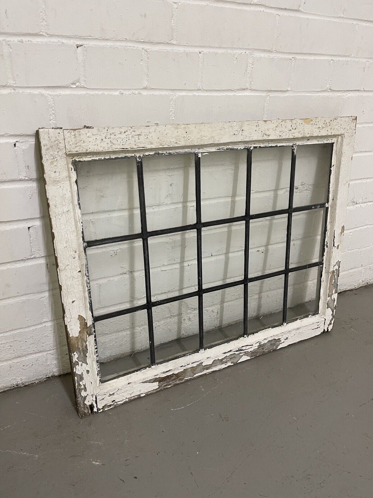 Reclaimed Leaded Light Panel Wooden Window 720 x 570mm