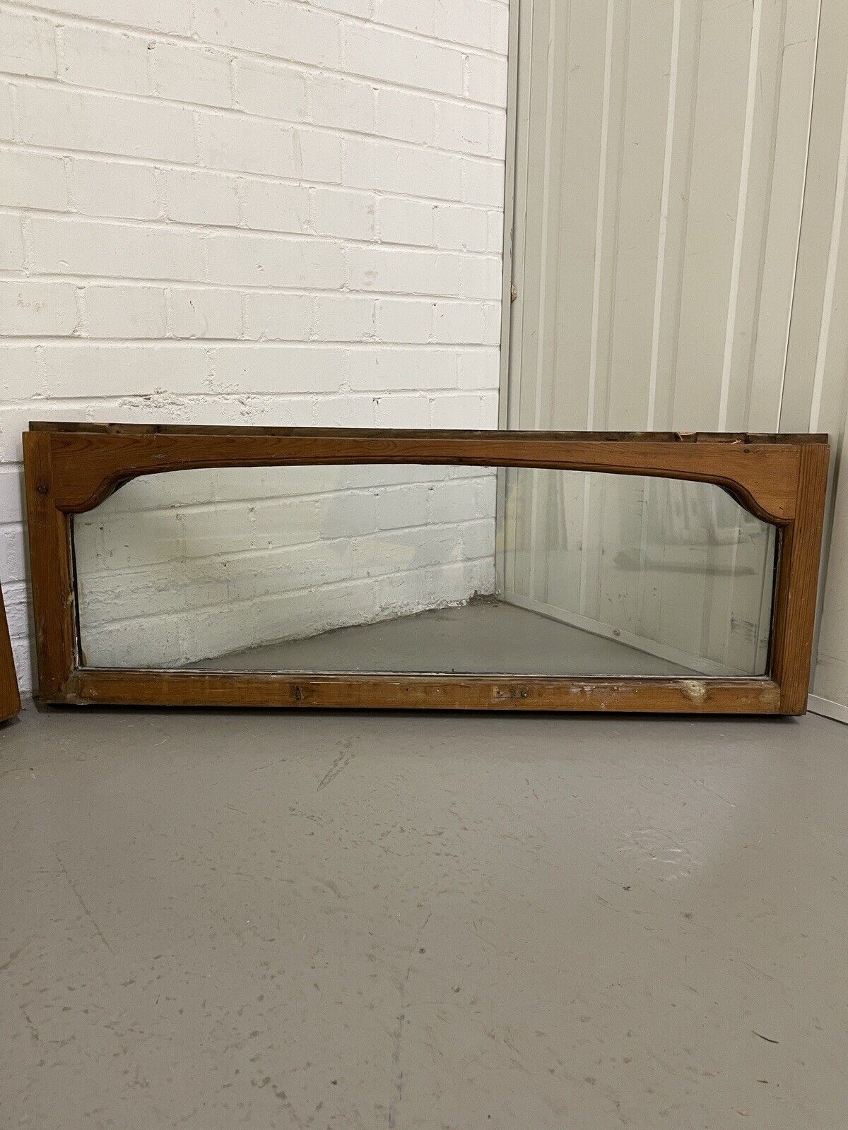 Pair Of Fanlight Arch Double Glazed Wooden Windows 1010 x 373mm 1010 x 373mm