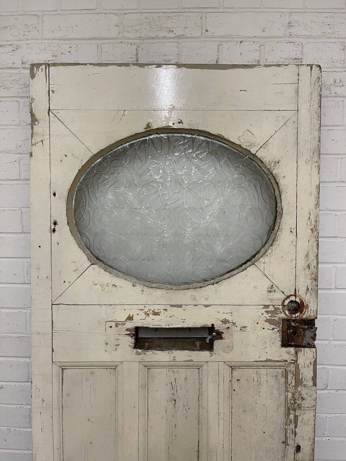 Reclaimed Old 1930s Edwardian Wooden Panel Front Door 1990 Or 1985mm x 755mm