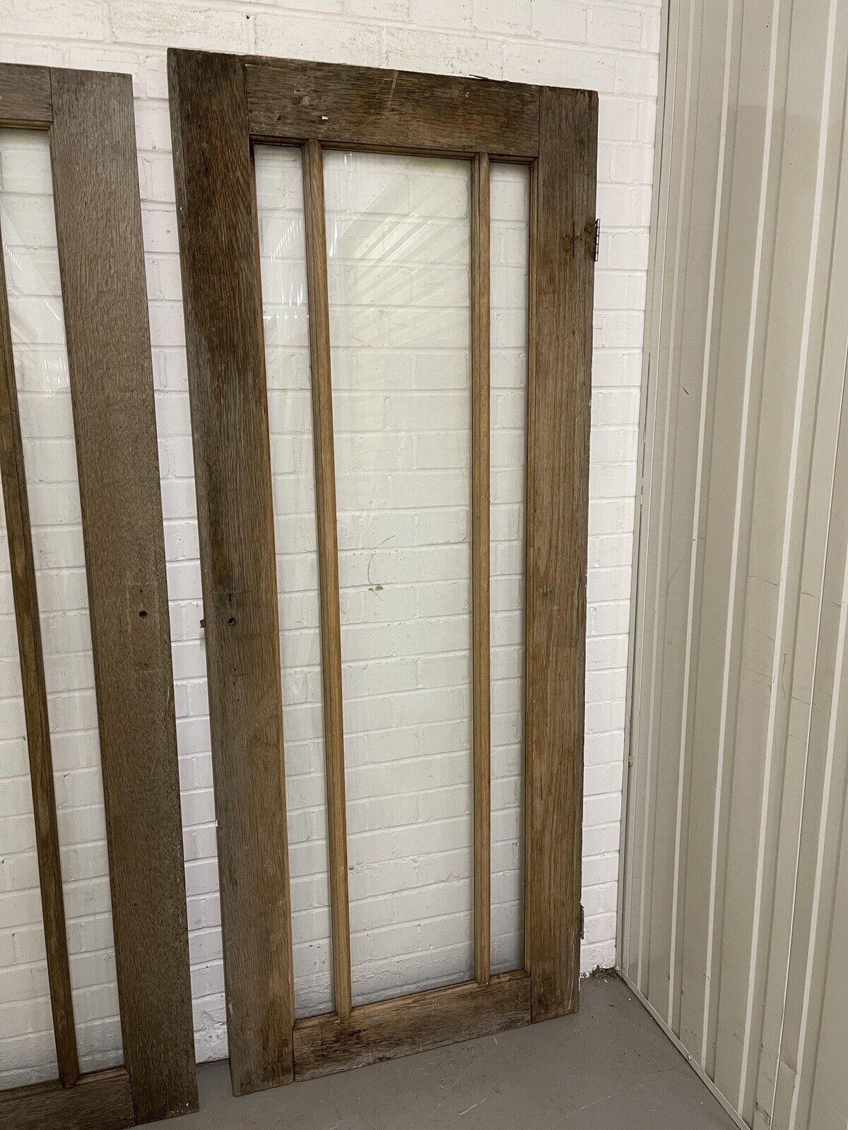 Pair Of Reclaimed Edwardian Wooden Panel External Doors 1870 x 743 1915 x 765mm