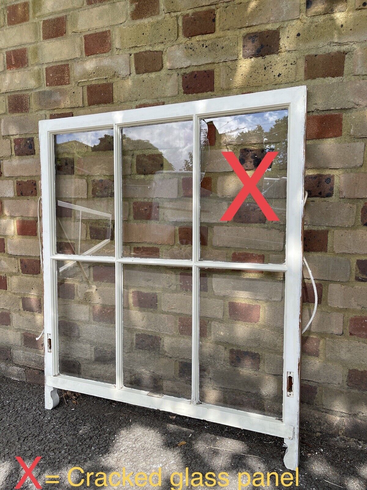 Reclaimed Old Georgian 6 Panel Wooden Window 900 x 1040mm
