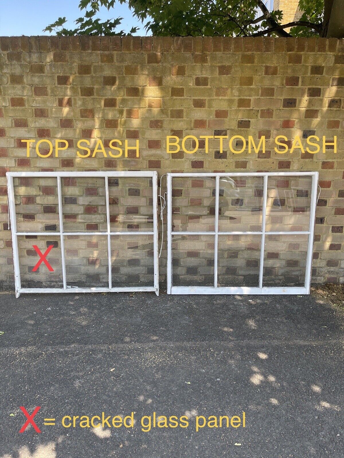 Pair Of Reclaimed Georgian 6 Panel Wooden Panel Sash Window 1055x1205 1025x1210