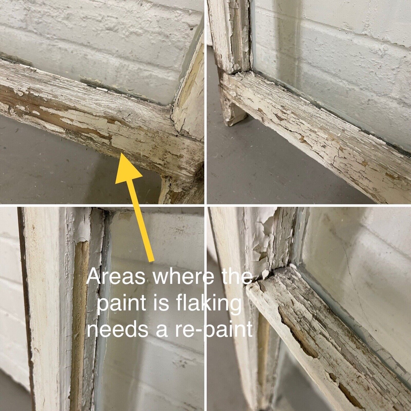 Reclaimed Old Georgian 4 Panel Wooden Window 865 x 725mm