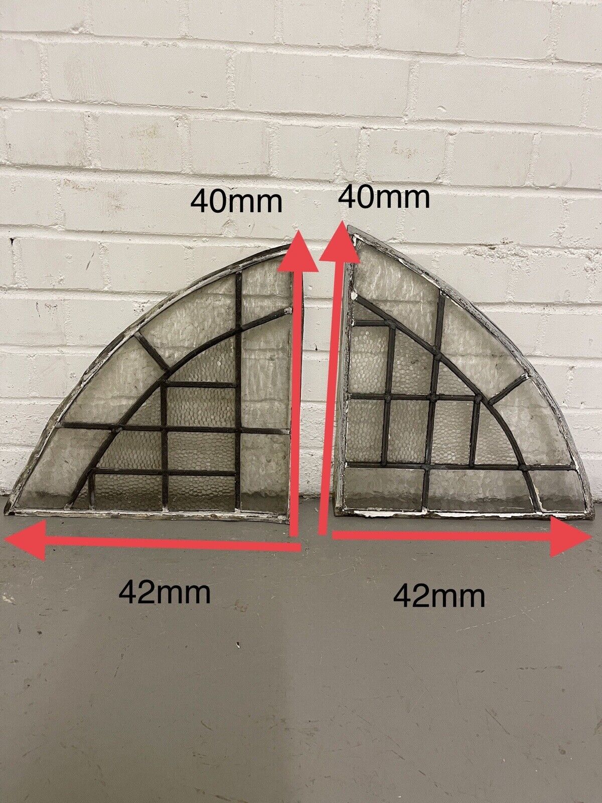 Reclaimed Fanlight Leaded Light Stained Glass Art Nouveau Window Panel