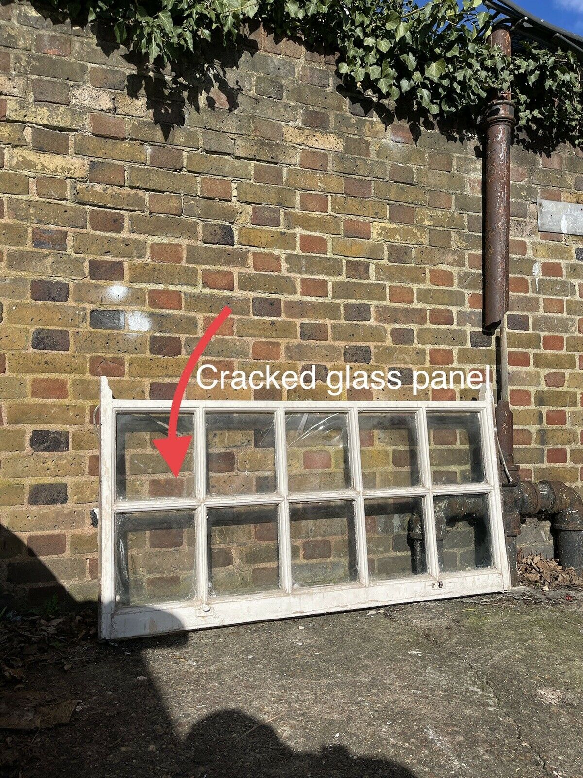 Large Reclaimed Old Georgian 10 Panel Wooden Sash Window