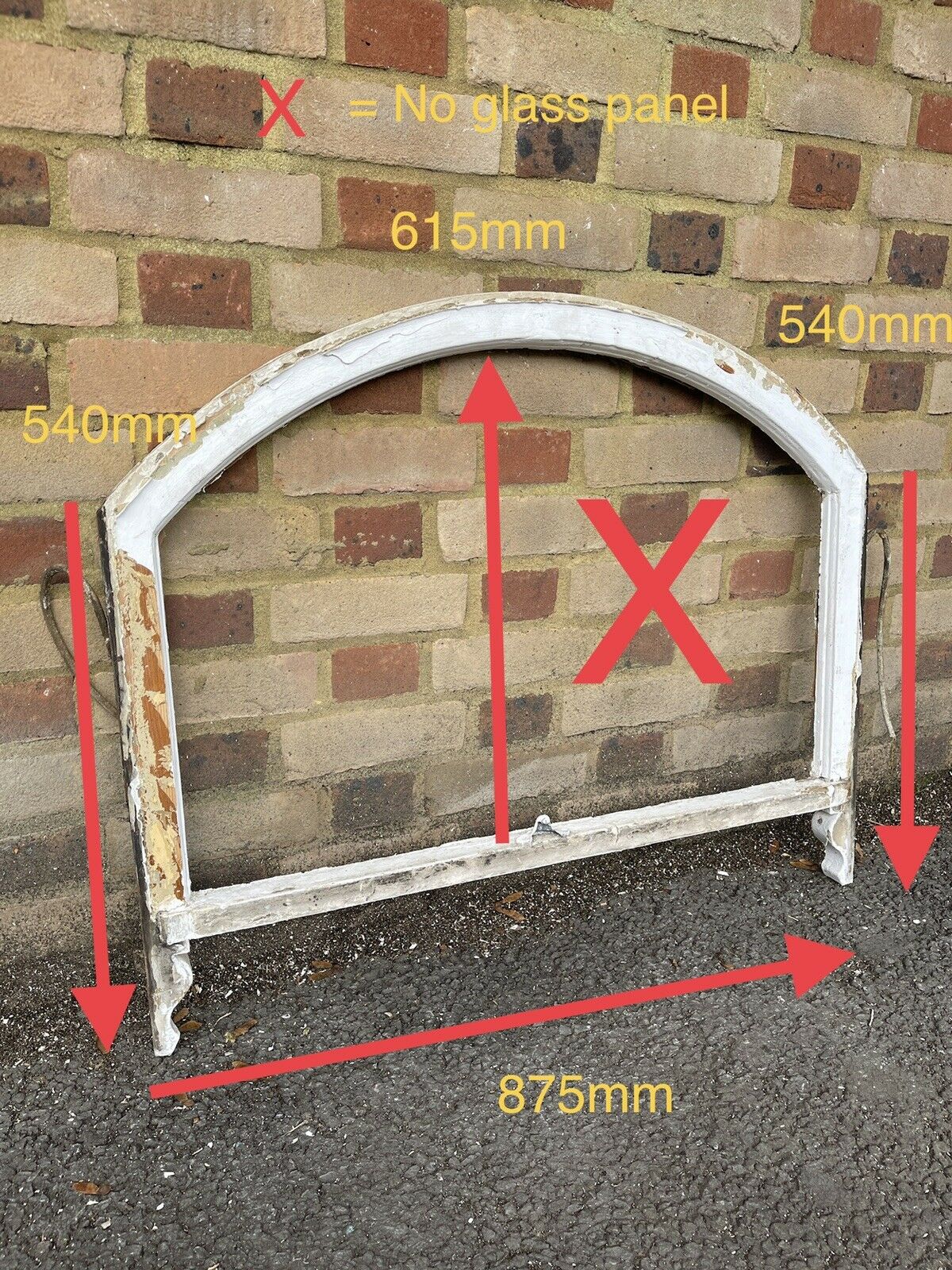 Reclaimed Old Edwardian Arch Wooden Sash Window 615 x 875mm
