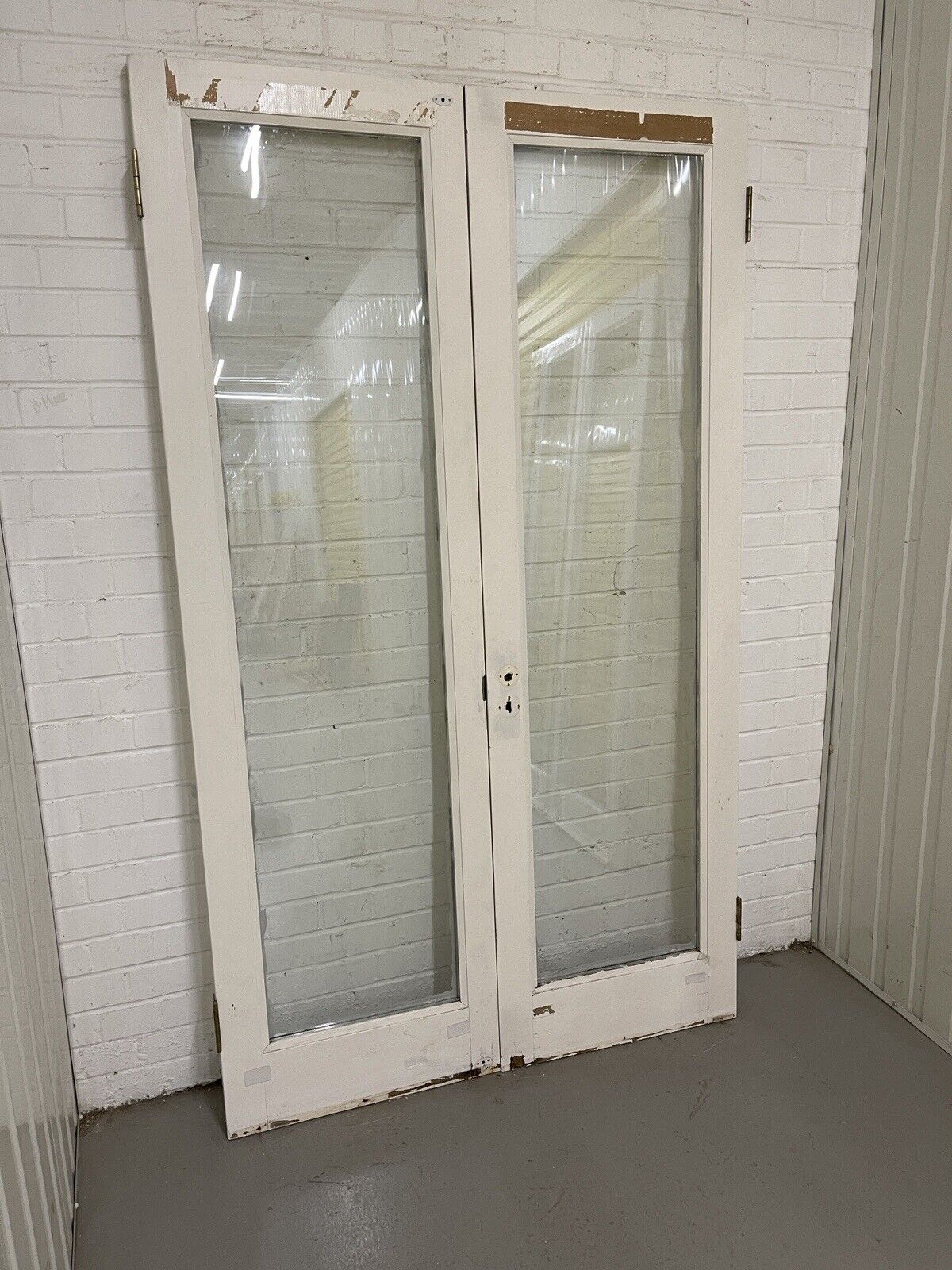 Reclaimed Old French Double Glazed Glass Wooden Double Doors 1975 x 1165mm