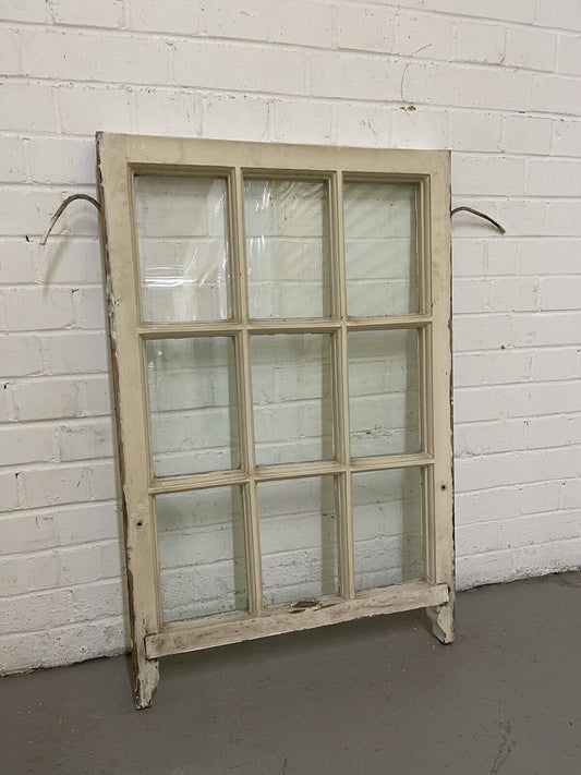 Reclaimed Old Georgian 9 Panel Wooden Window 605 x 928mm